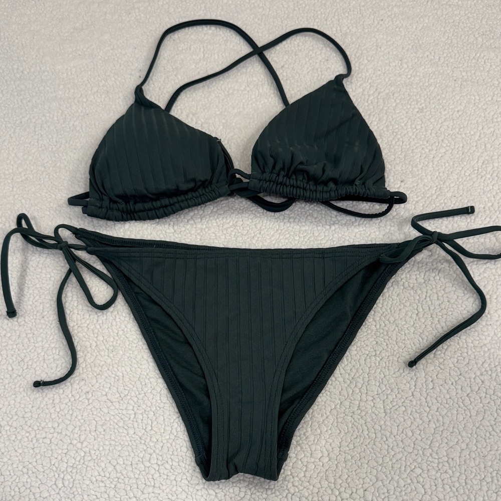 Green Triangle Bikini Set
